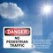 Signmission No Pedestrian Traffic Danger Sign, Vinyl Decal, 10in W x 7in L, 2PK OS-2PACK-DS-D-710-L-19443 - alternate 6